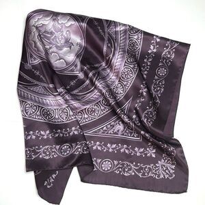 NWT FRANGI Tie Rack Silk Square Scarf Purple Mauve Classic Design 34x34” Italy